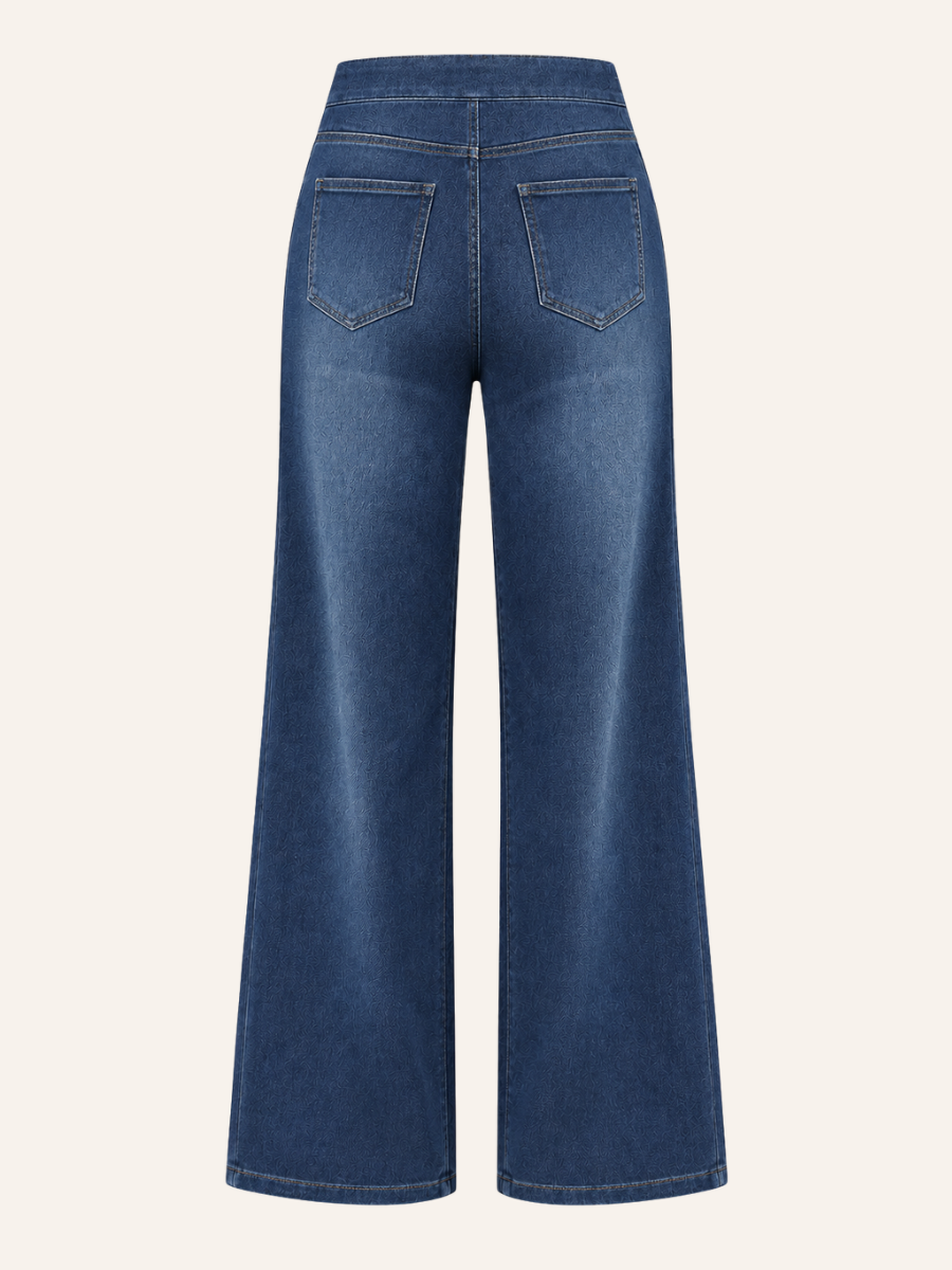 Side-Button Stretch Jeans