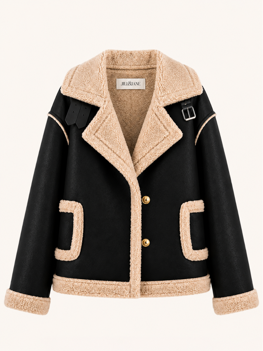 Shearling-Trim Buckle Jacket