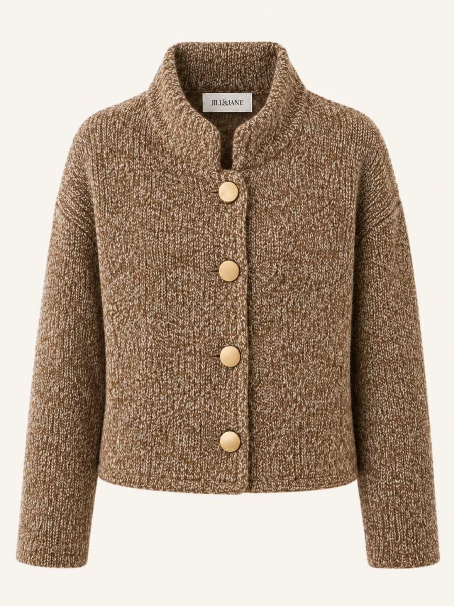Textured Gold Button Overshirt