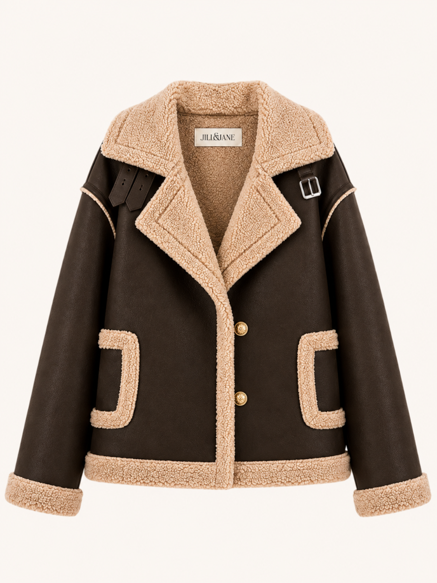 Shearling-Trim Buckle Jacket