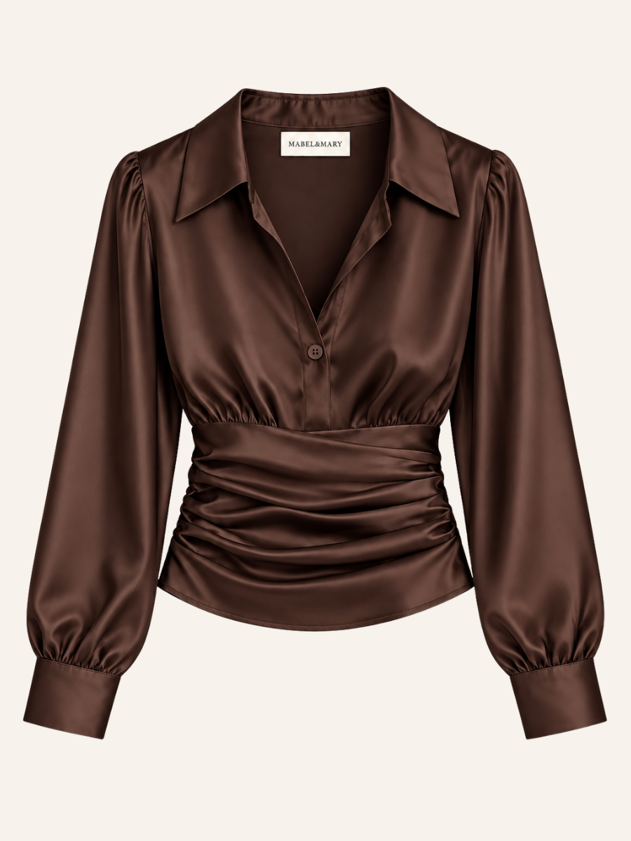 Satin Ruched Blouse