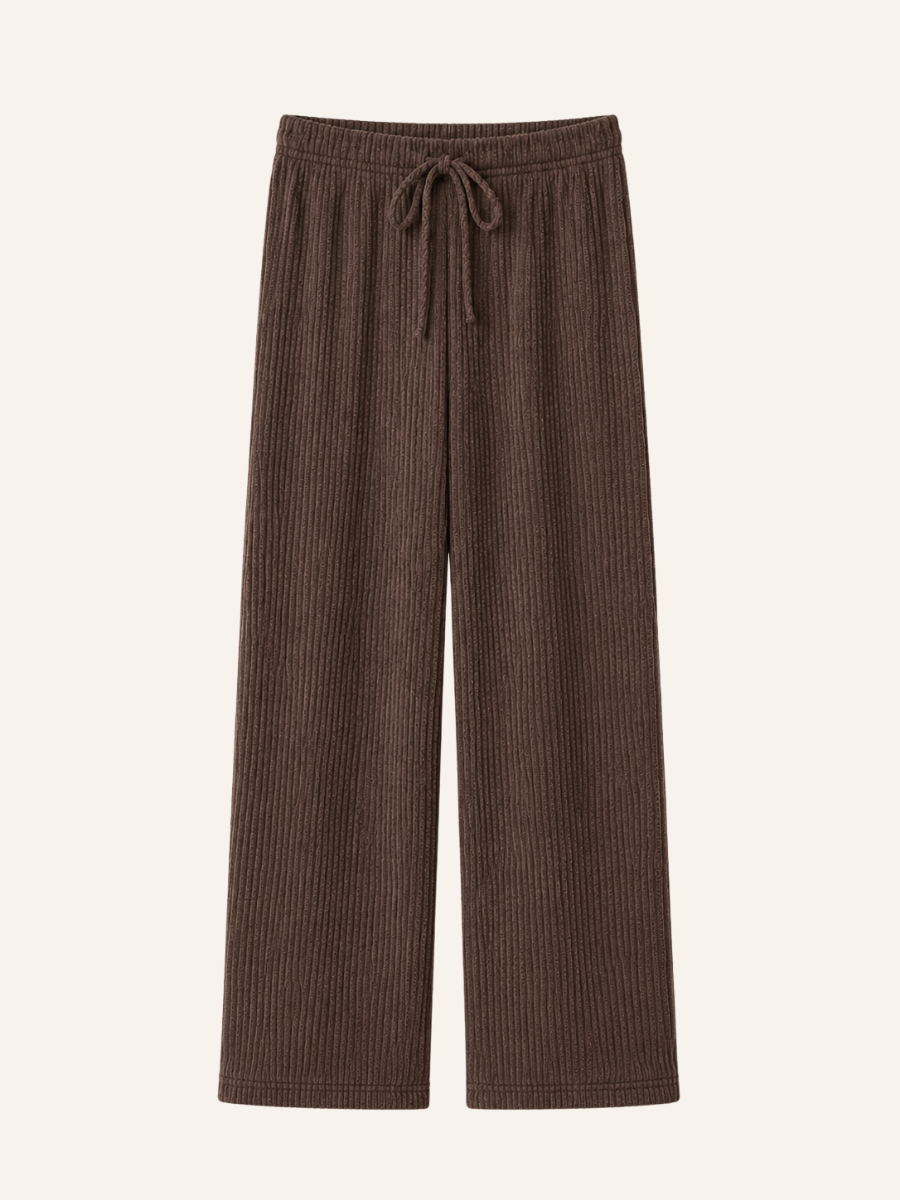 Ribbed Wide-Leg Comfortbroek
