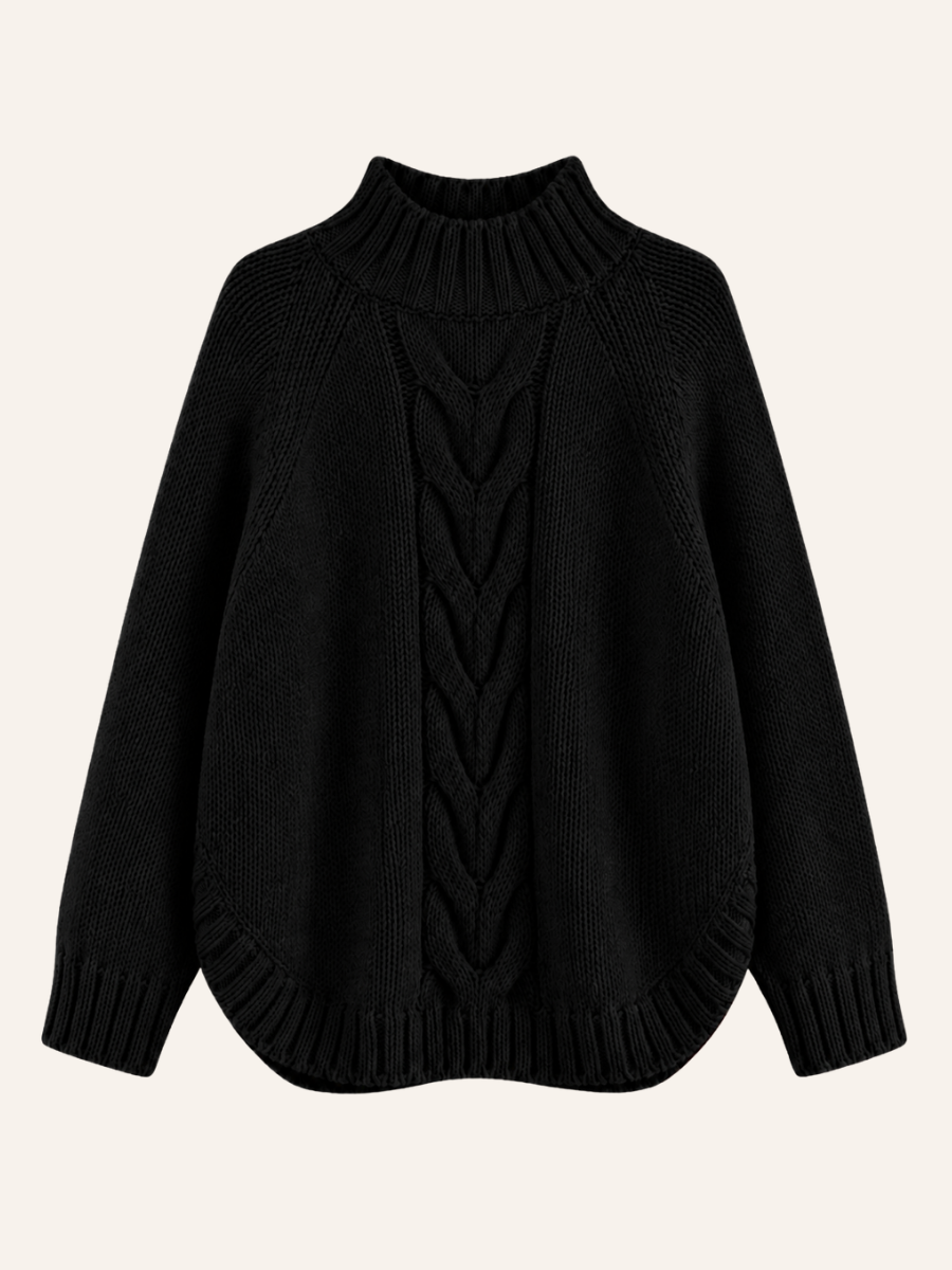 Cable Knit Mock Neck Sweater