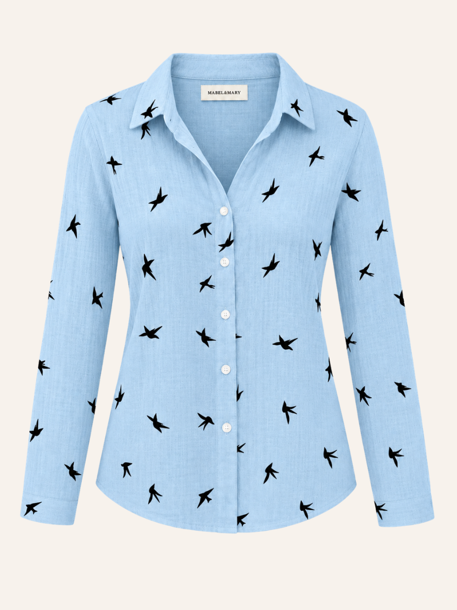Bird Print Blouse