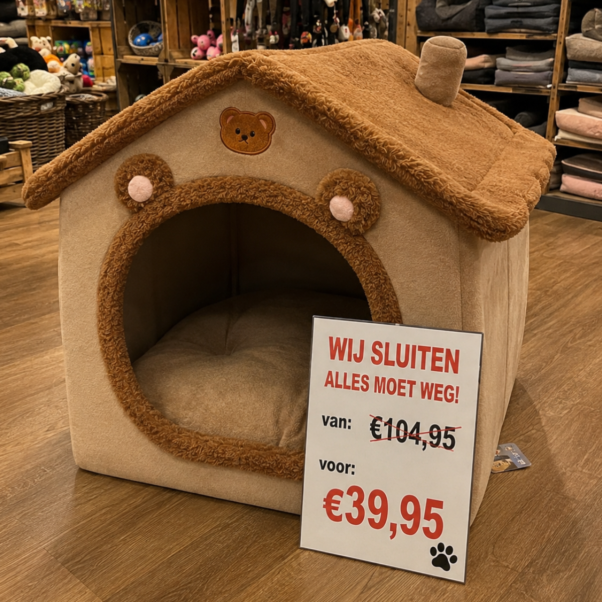 Fluffy Huisdieren Huisje - Voor Honden & Katten