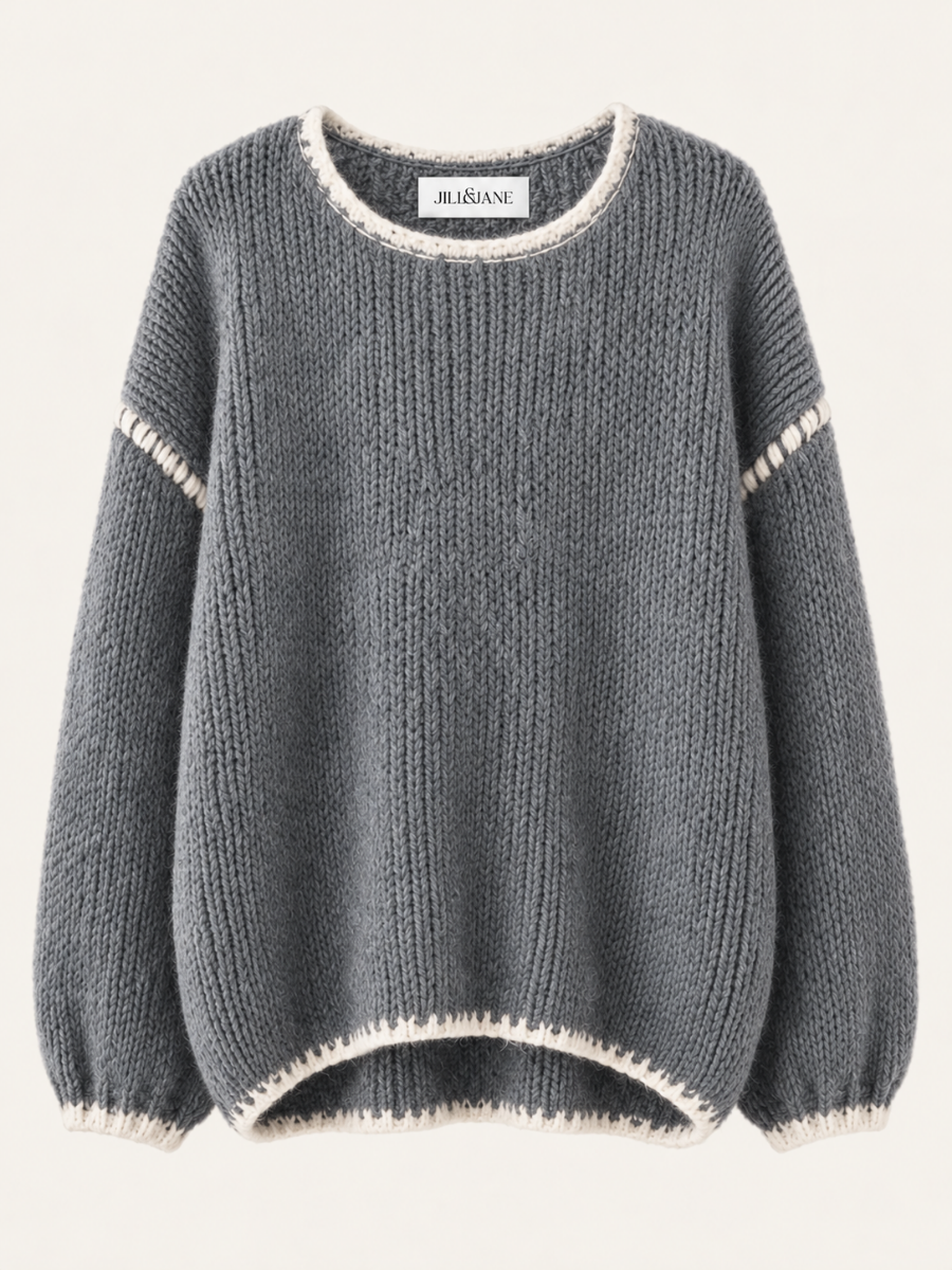 Contrast Trim Knit Sweater