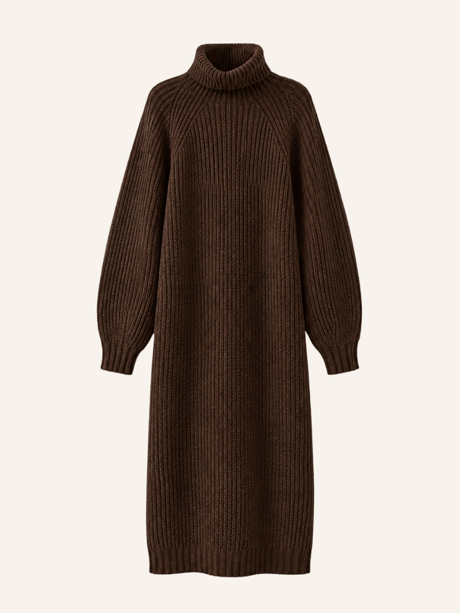 Ribbed Turtleneck Sweater Jurk