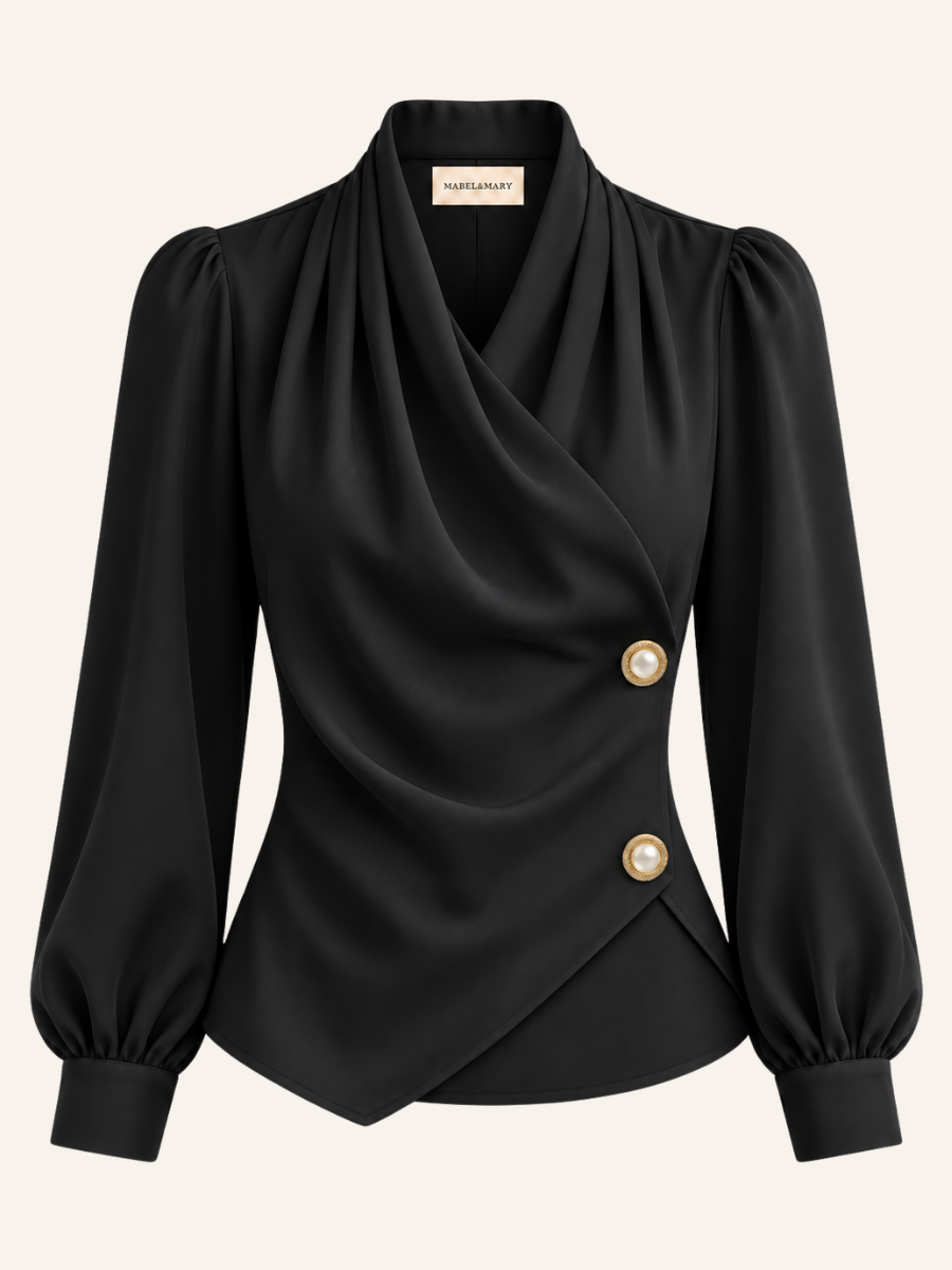 Adeline Draped Wrap Blouse