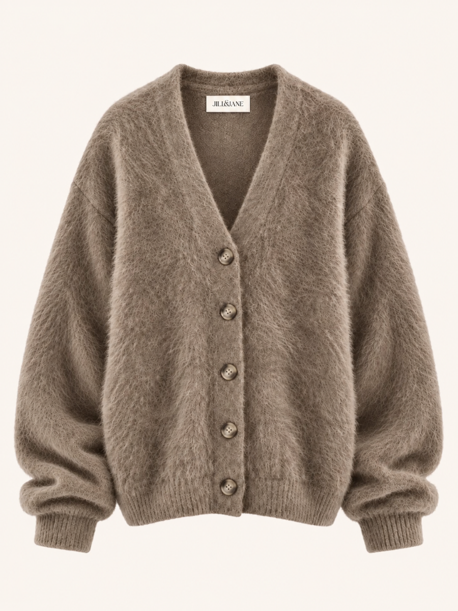 Fuzzy V-Neck Button Vest