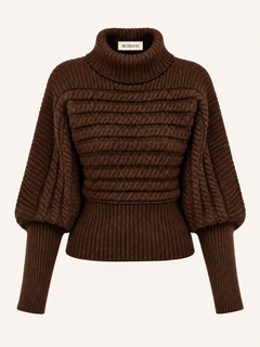 Cable-Knit Turtleneck Sweater