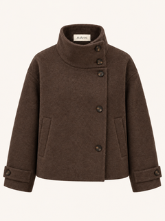 Asymmetric High-Neck Coat