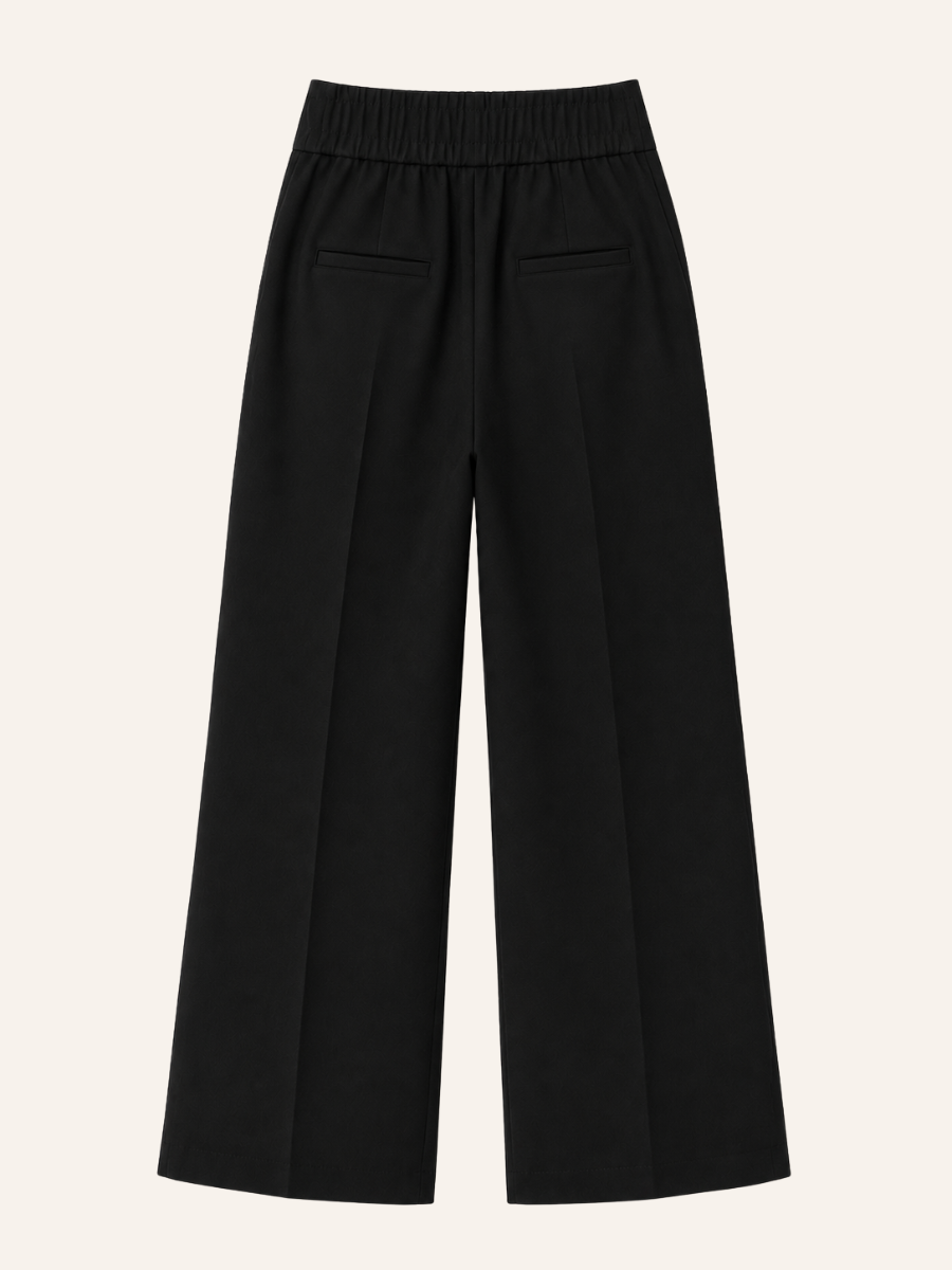 Gold-Button Wide-Leg Pantalon