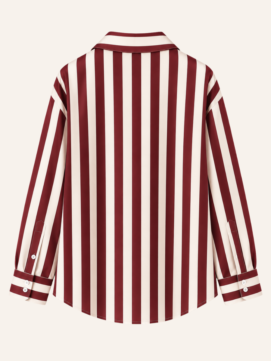 Striped Button-Up Blouse