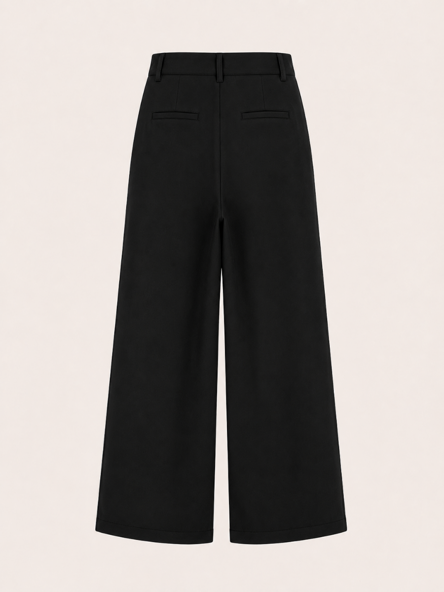 Pleated Wide-Leg Pantalon
