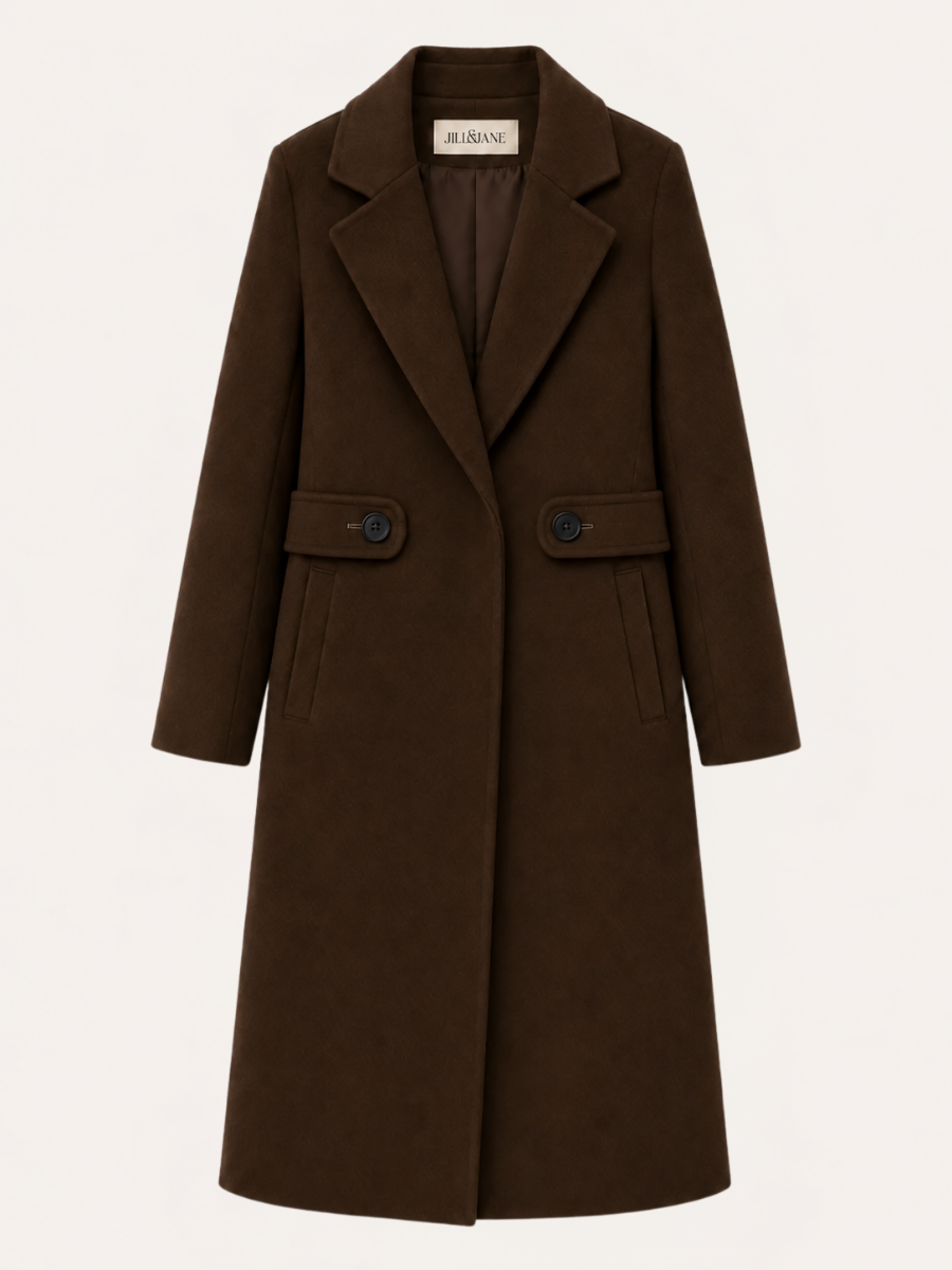 Button-Tab Tailored Coat