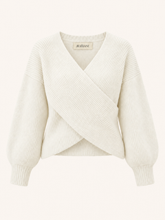 Wrap-Front Knit Sweater