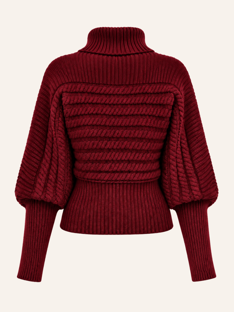 Cable-Knit Turtleneck Sweater