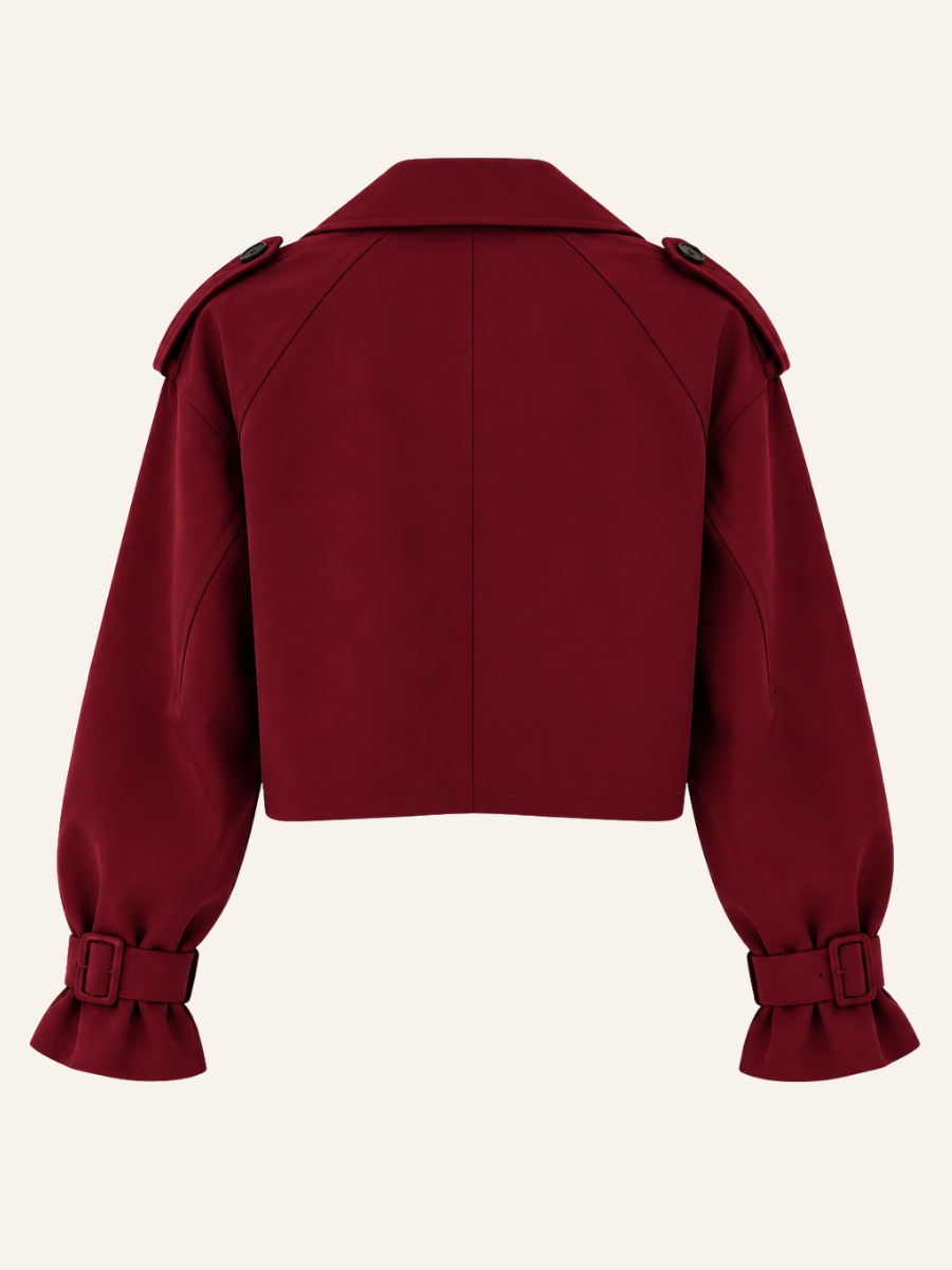 Cropped Trench Button Jas