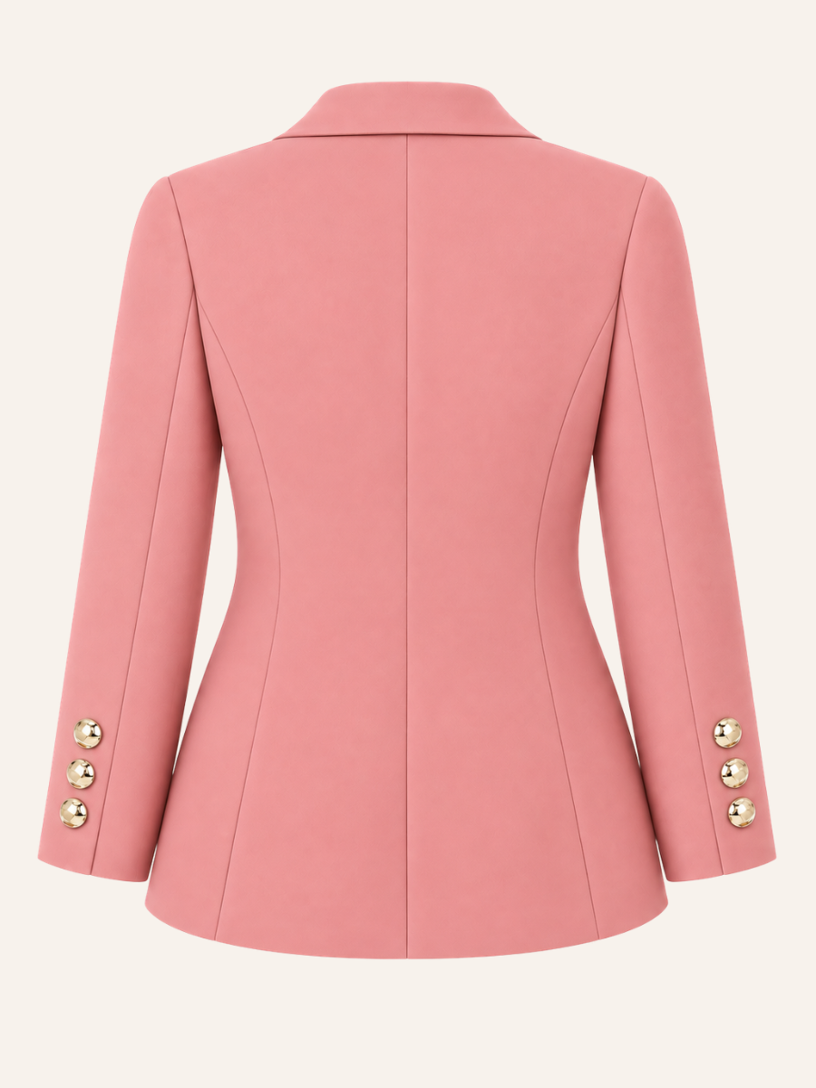 Gold Button Open-Front Blazer