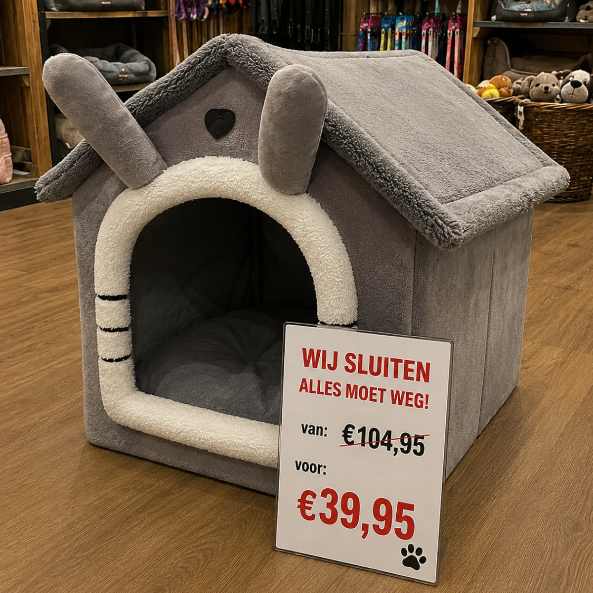 Fluffy Huisdieren Huisje - Voor Honden & Katten