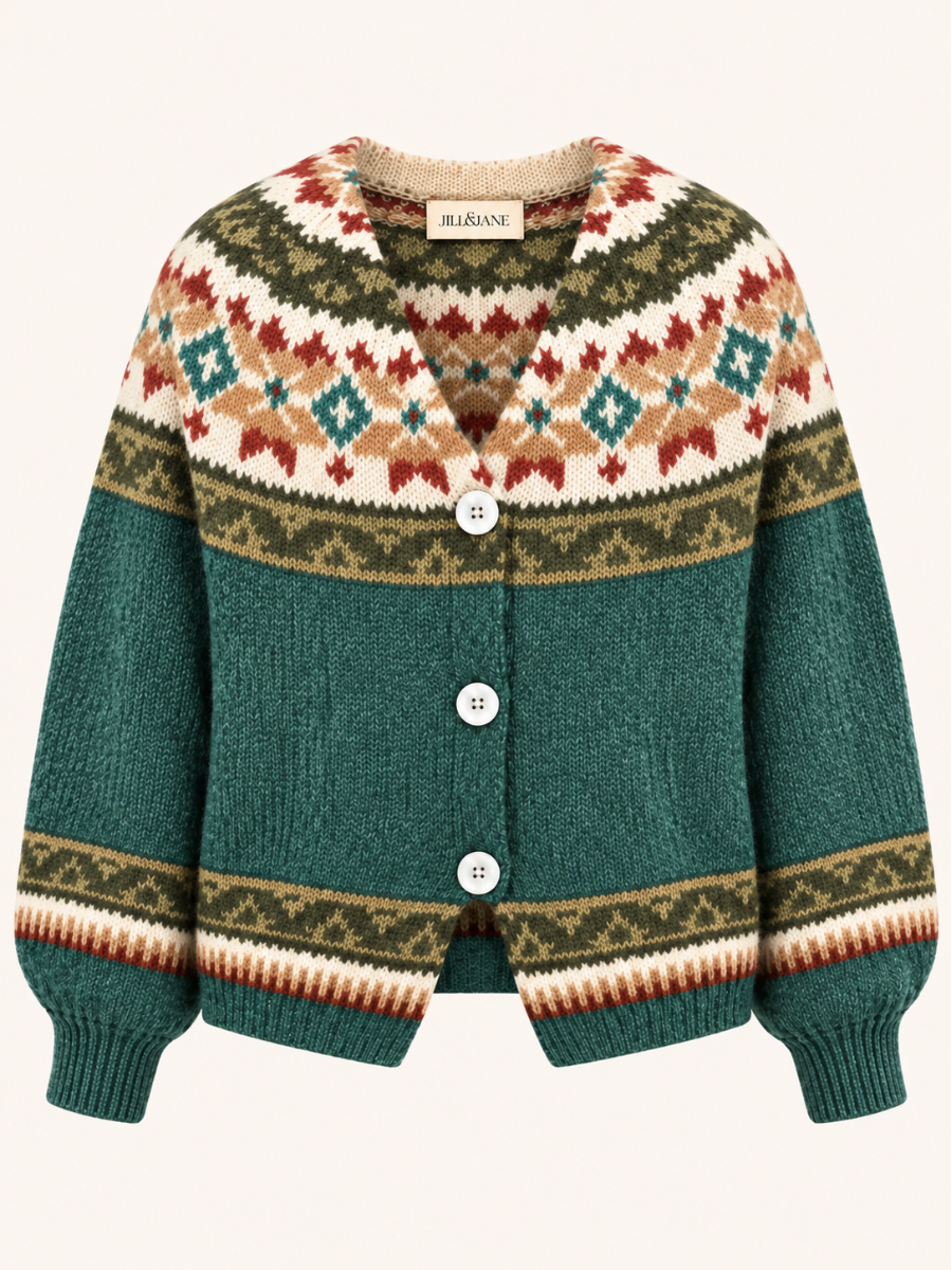 Fair Isle V-Neck Knit Vest