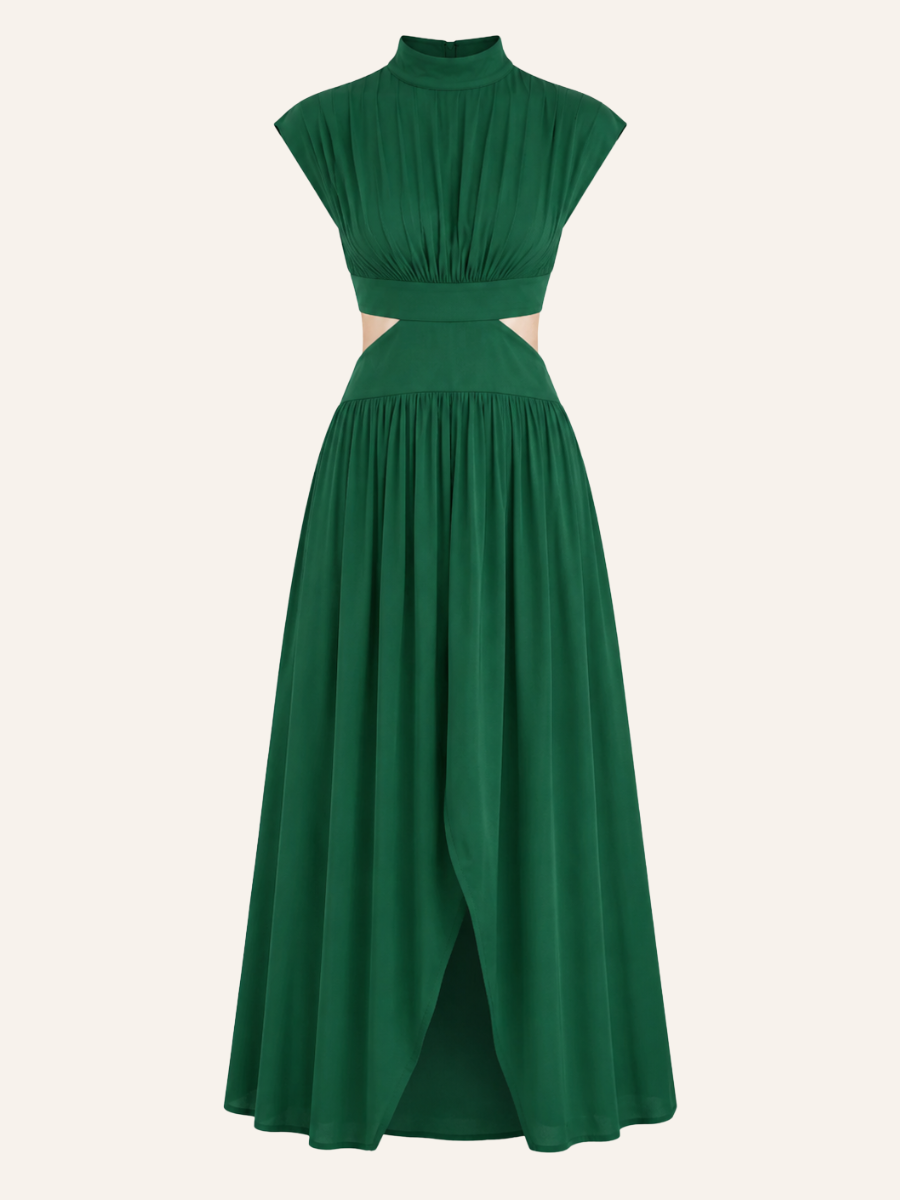 V-Neck Fit-and-Flare Jurk