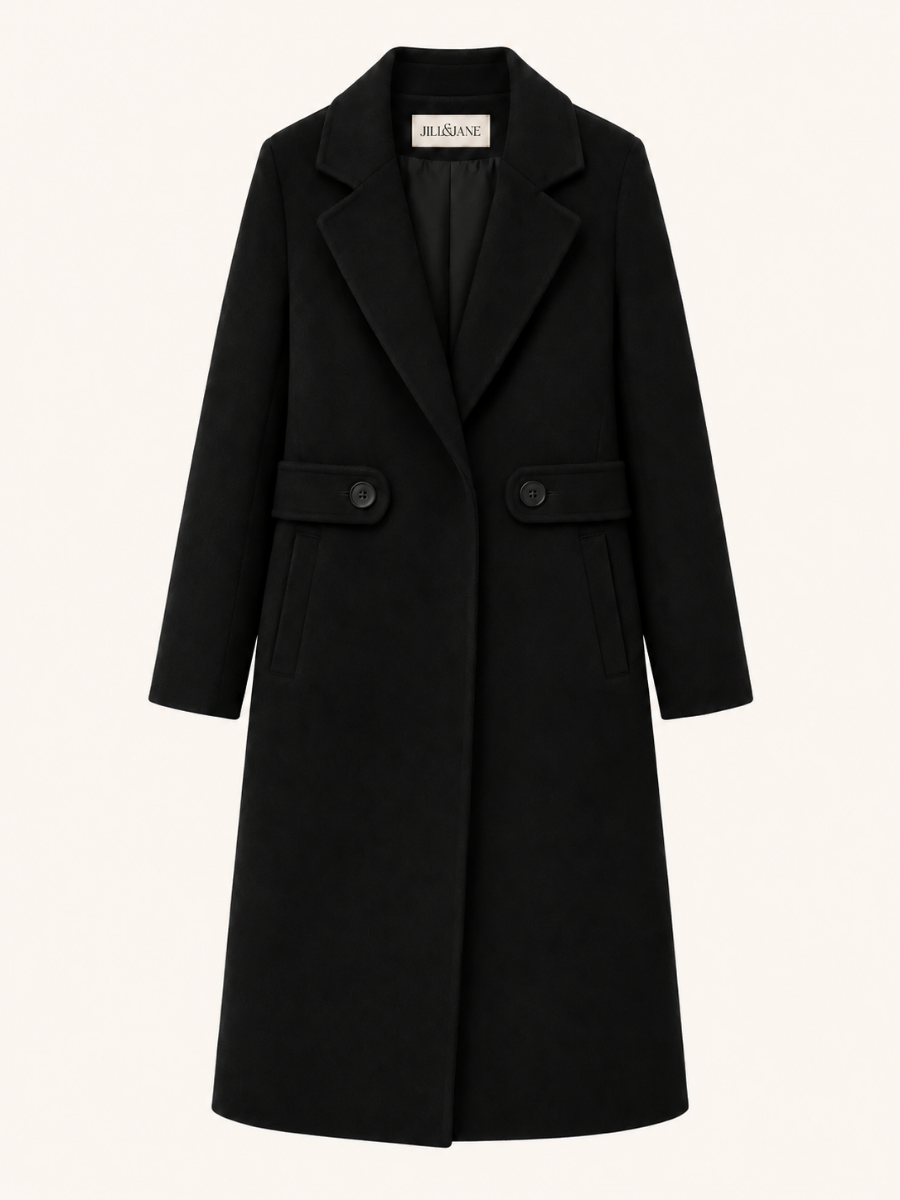 Button-Tab Tailored Coat