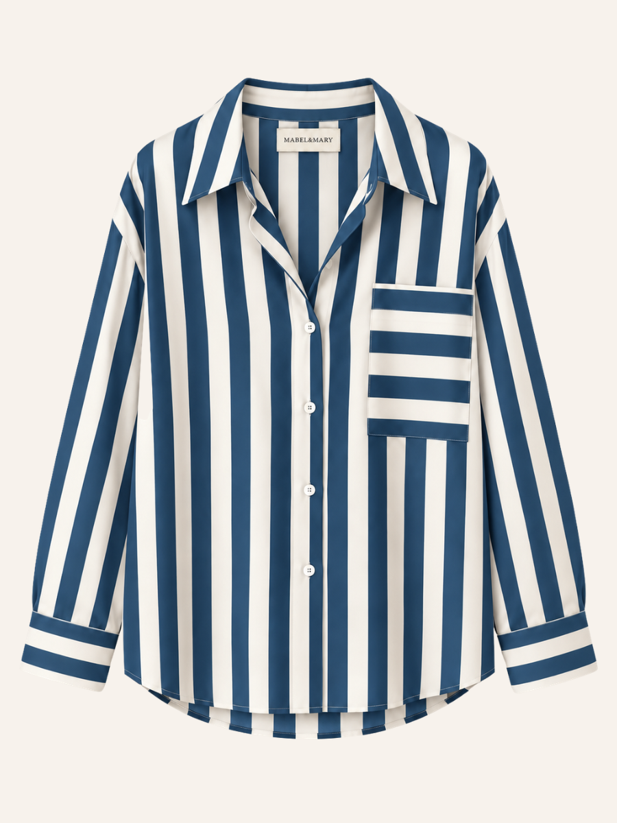 Striped Button-Up Blouse