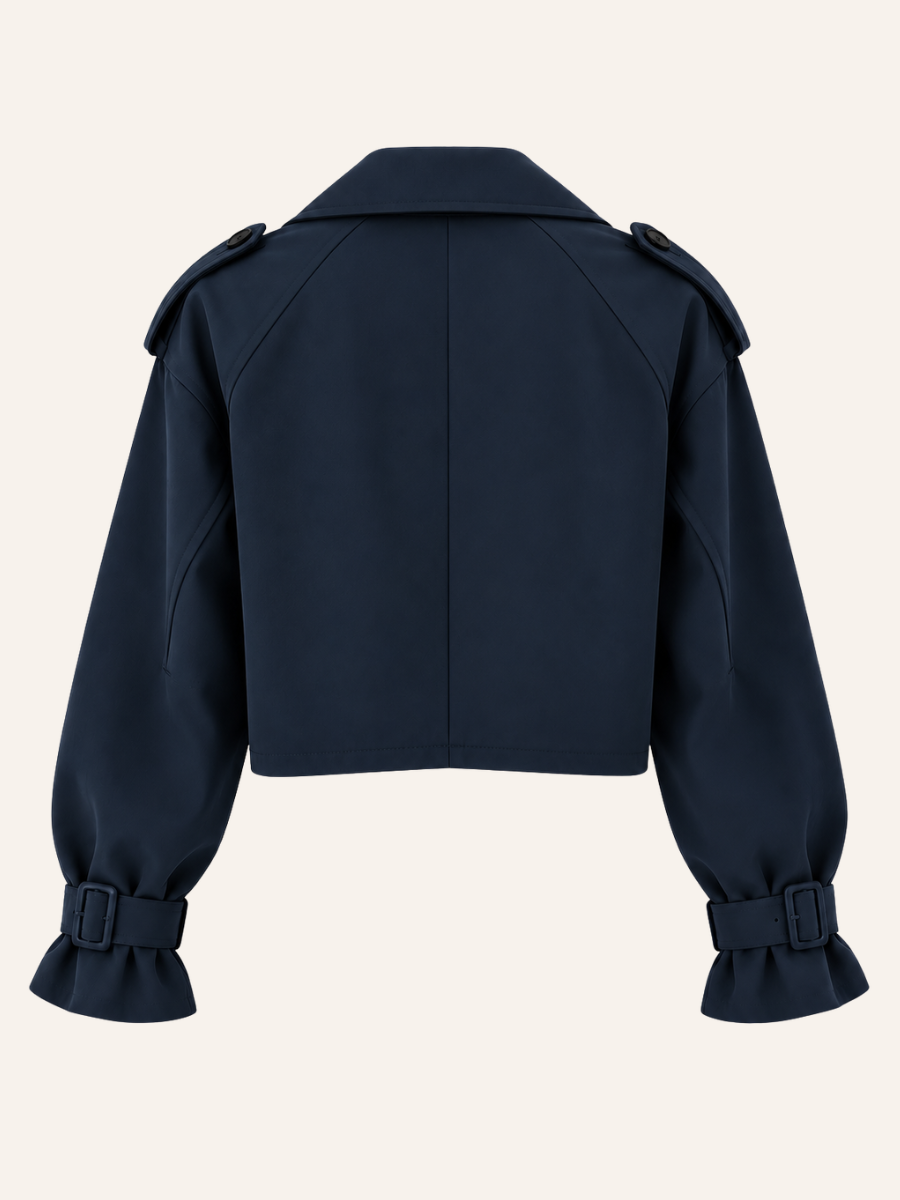 Cropped Trench Button Jas