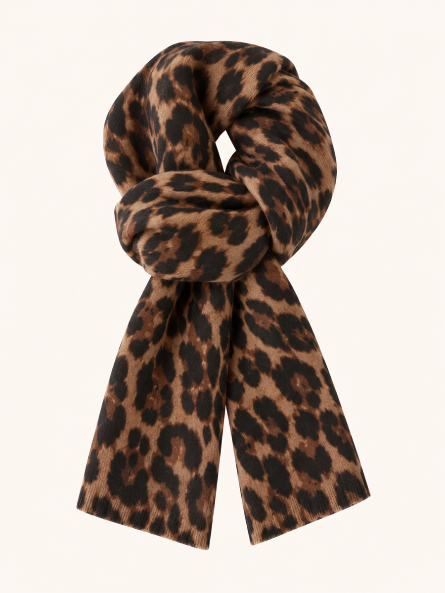 Leopard Print Fringe Sjaal