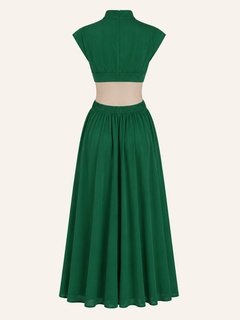 V-Neck Fit-and-Flare Jurk
