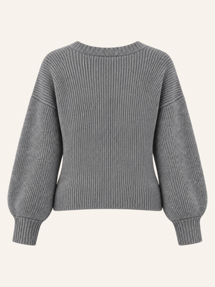 Wrap-Front Knit Sweater