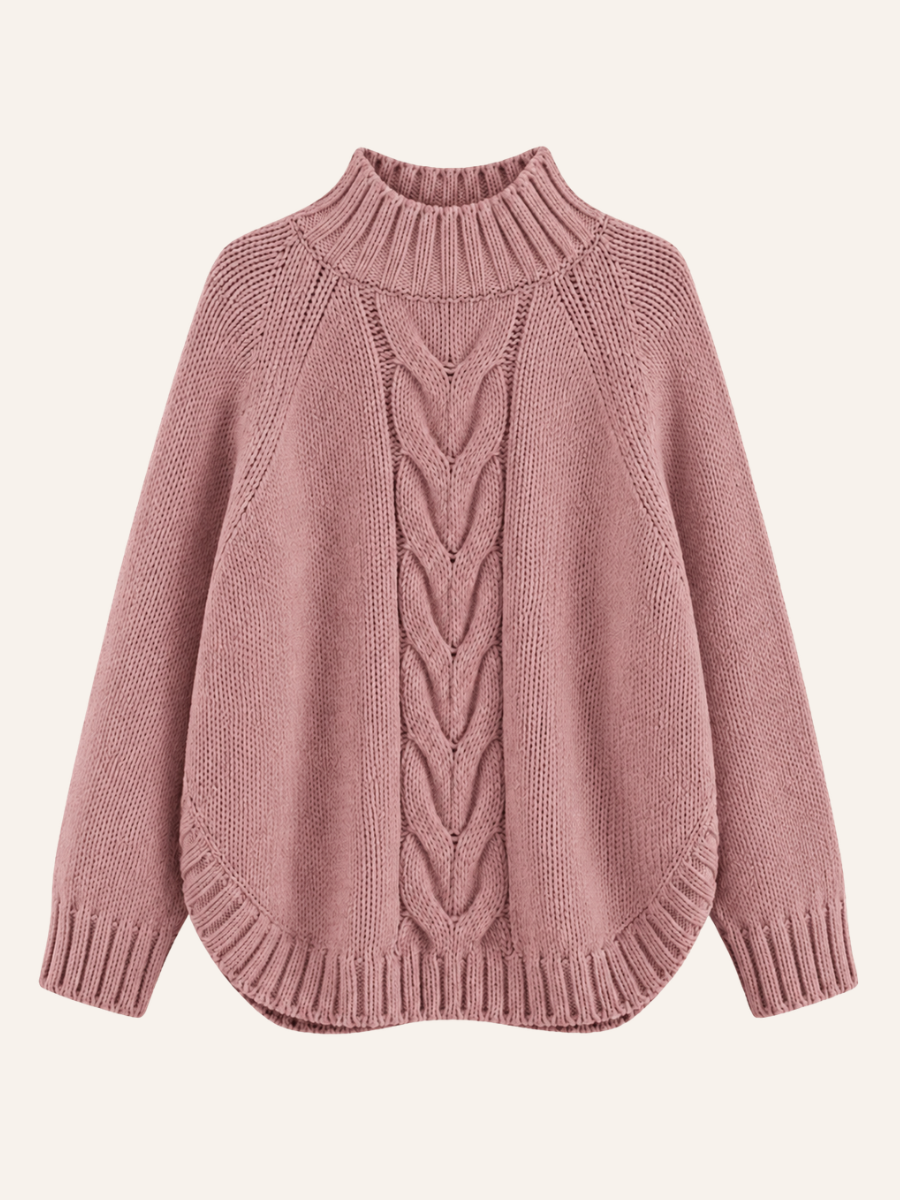 Cable Knit Mock Neck Sweater