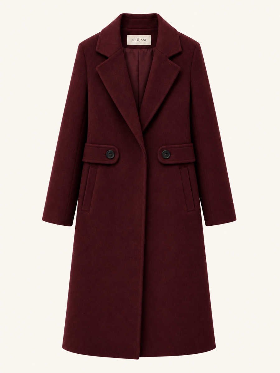 Button-Tab Tailored Coat