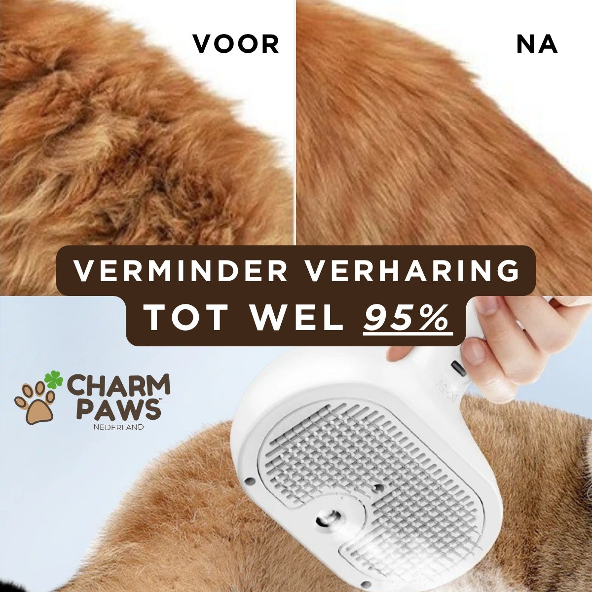 Steami Pro - Professionele Vachtverzorgings Borstel voor Huisdieren