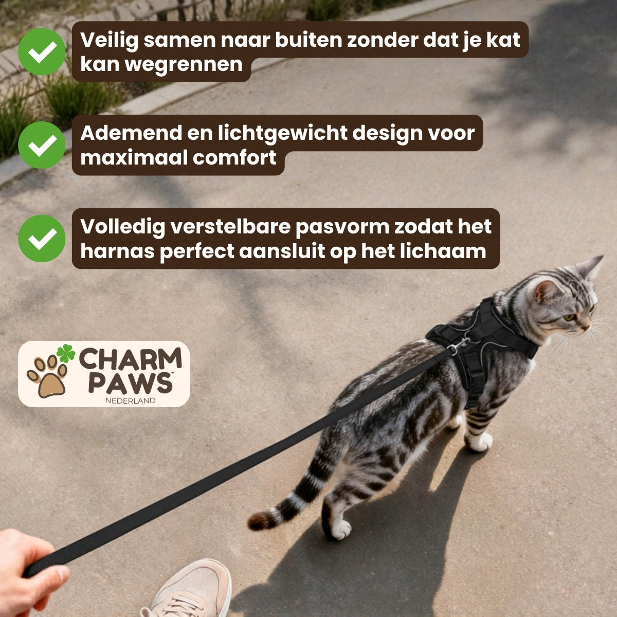 Explorer Air - Ademend en Verstelbaar Kattenharnas met Looplijn