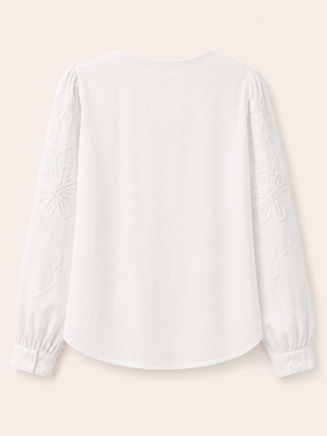 Tone-on-Tone Floral Ruffle Blouse