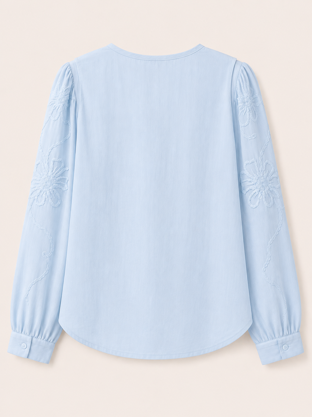 Tone-on-Tone Floral Ruffle Blouse