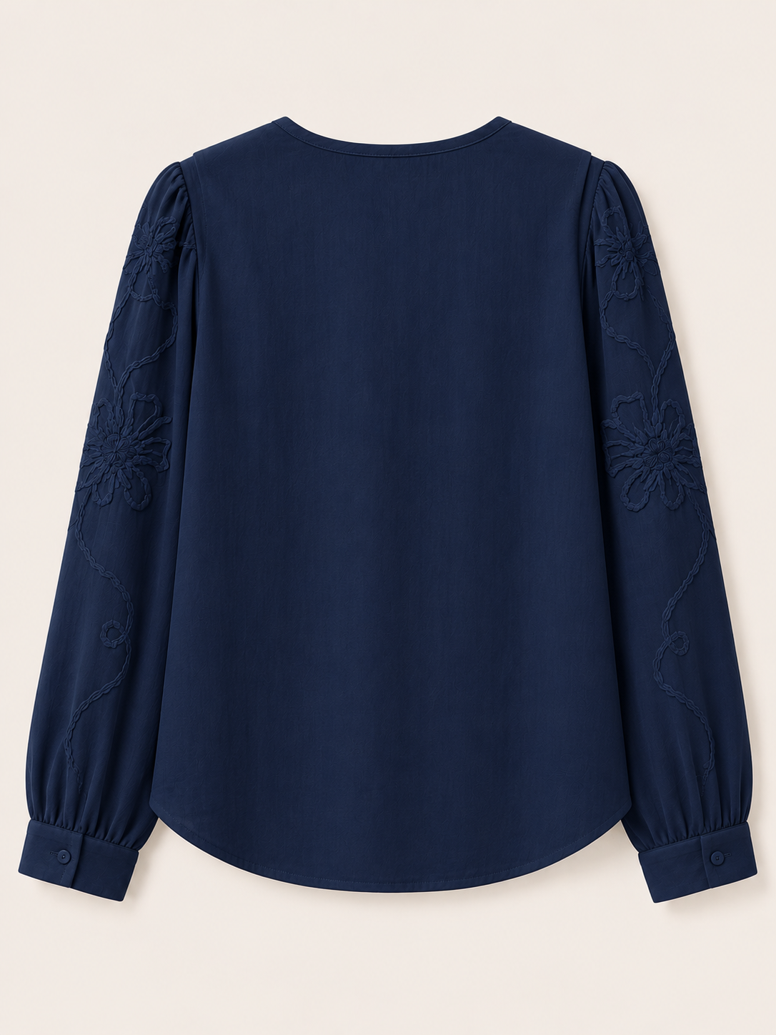Tone-on-Tone Floral Ruffle Blouse