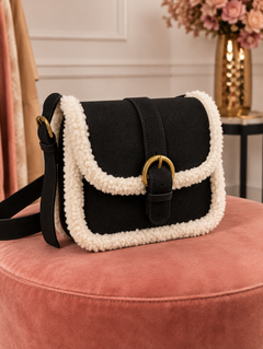 Sherpa-Trim Buckle Schoudertas