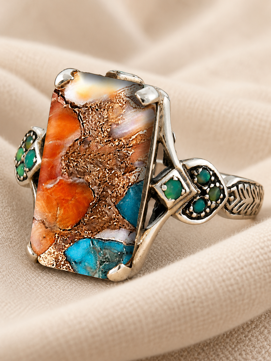 Colorful Floral Statement Ring