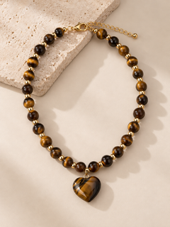 Beaded Heart Pendant Ketting