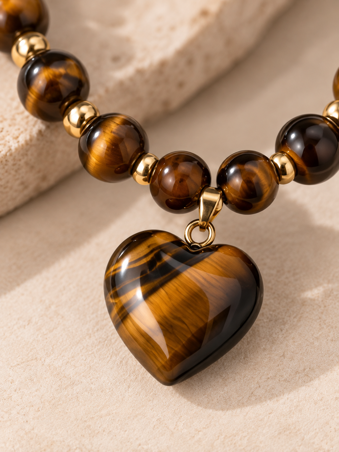 Beaded Heart Pendant Ketting