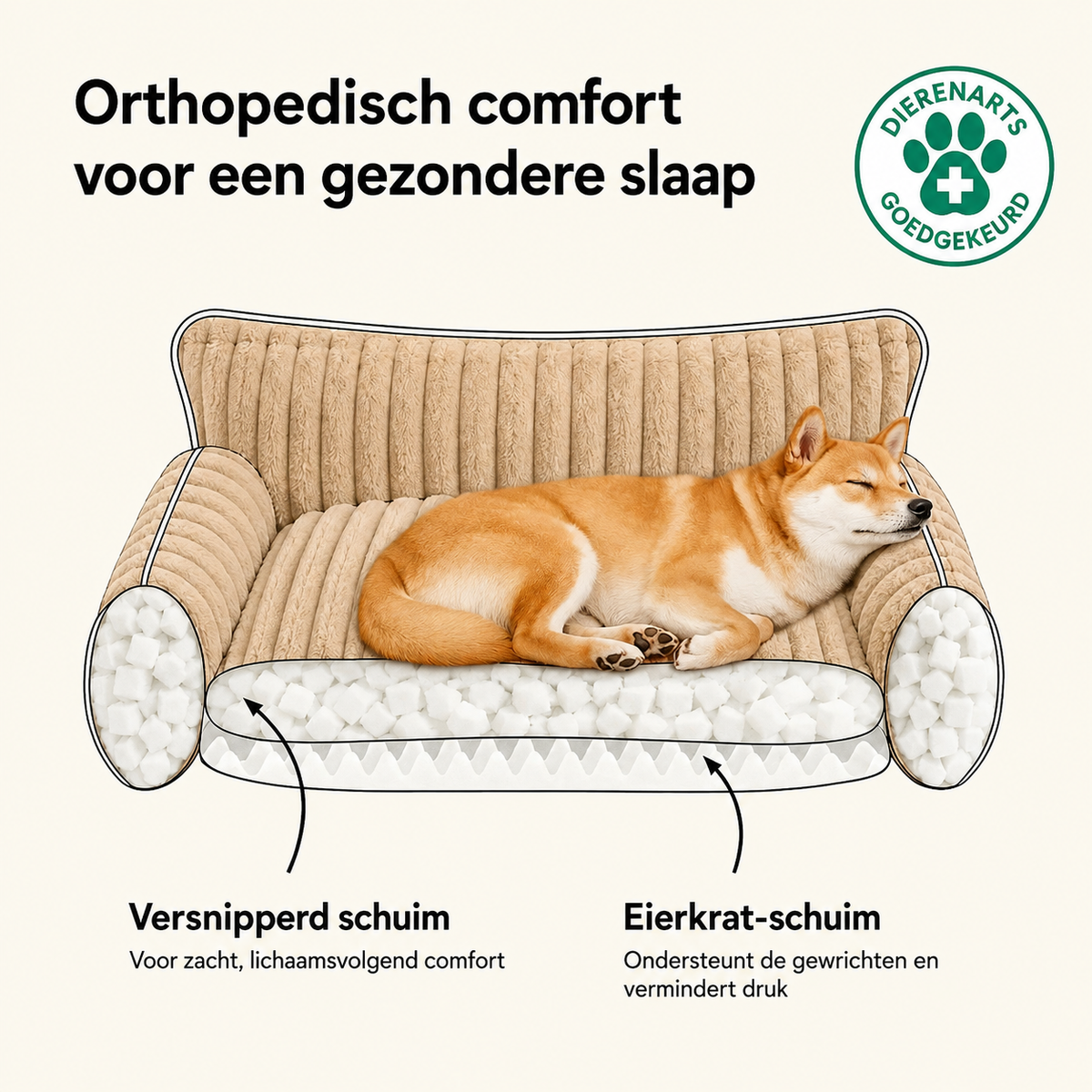 Orthopedische Hondenbank met Kussen – Snoozy Dream
