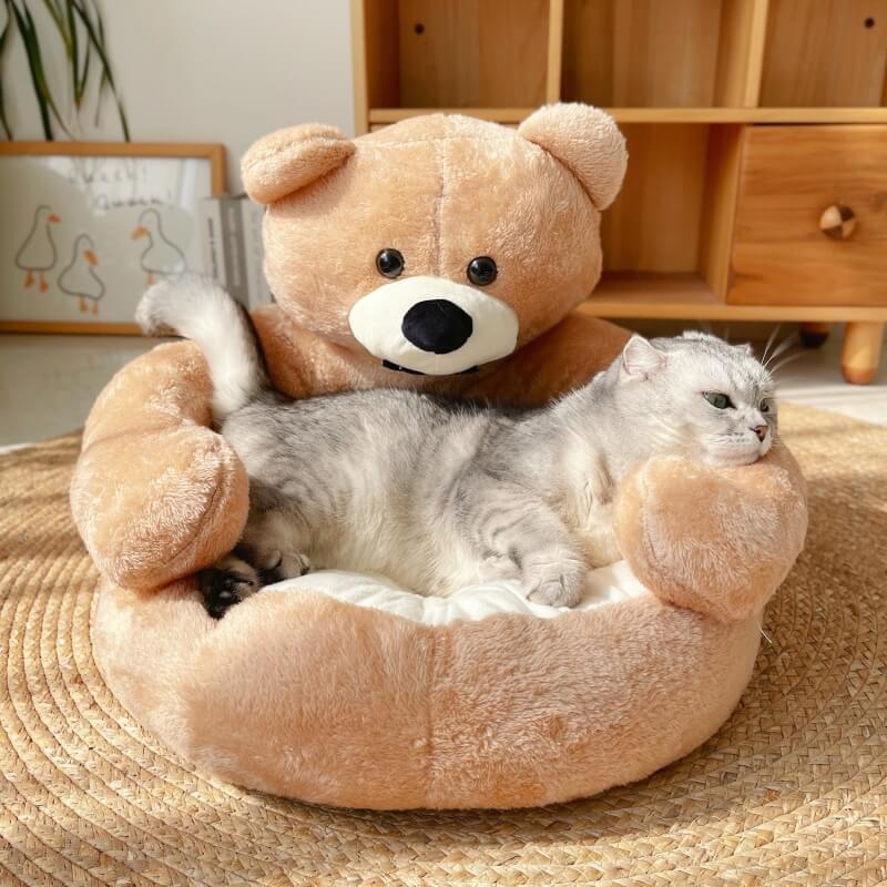Schattige Kattenmand met Afneembare Knuffelbeer