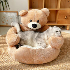 Schattige Kattenmand met Afneembare Knuffelbeer