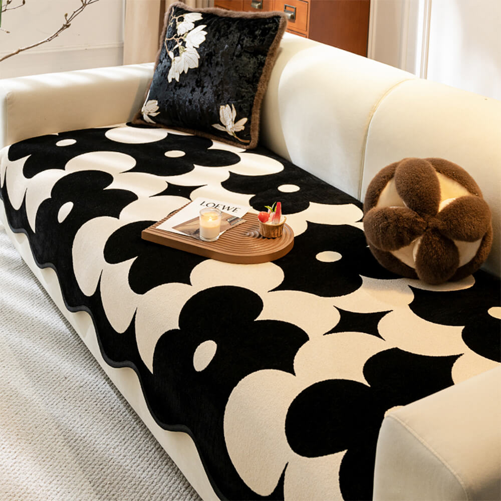 Elegante Chenille Bankhoes met Bloemenpatroon