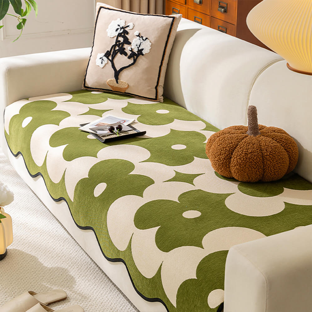 Elegante Chenille Bankhoes met Bloemenpatroon