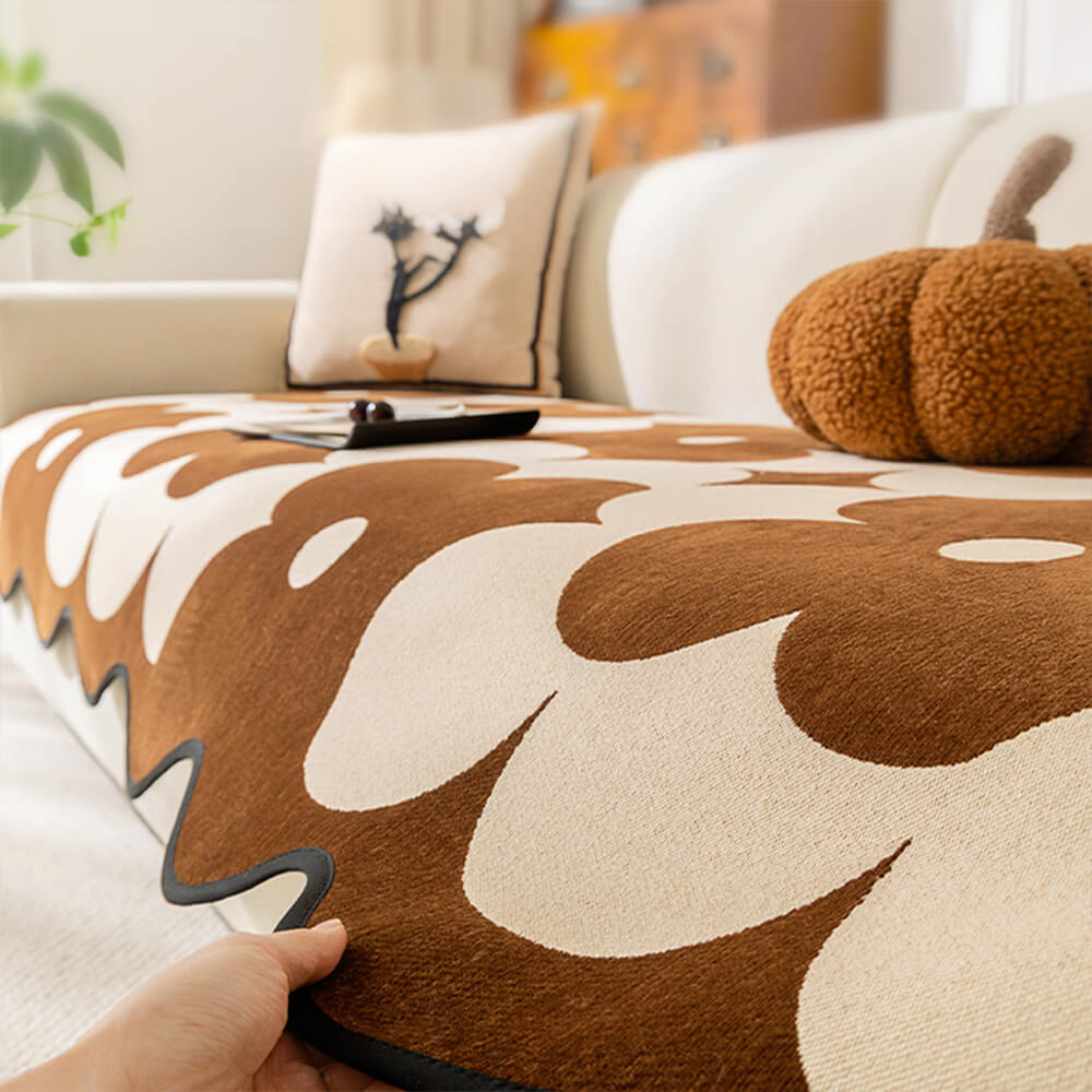Elegante Chenille Bankhoes met Bloemenpatroon