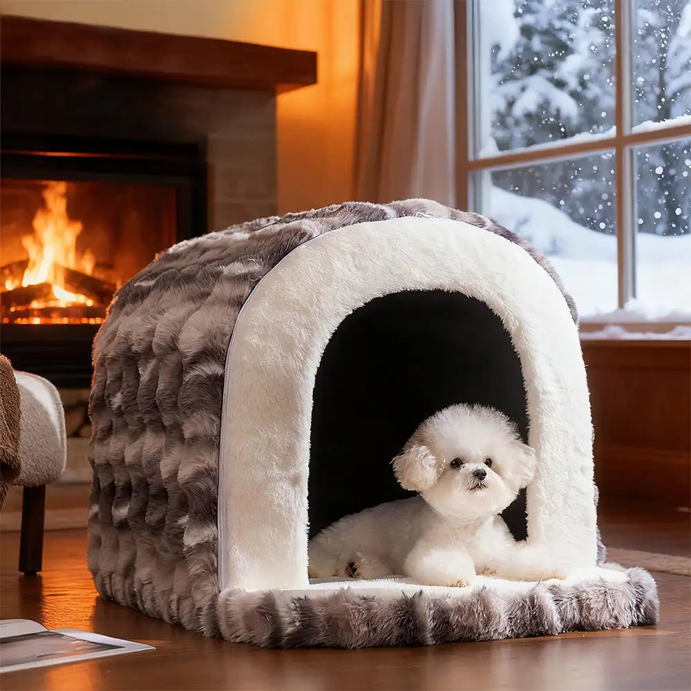 Warme Knusse Katten- & Hondenmand – Cave Style